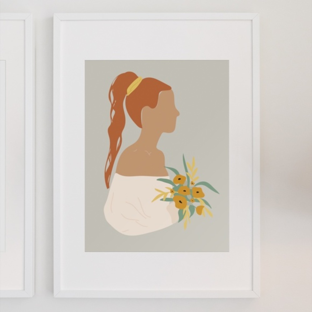 Wall Art Boho Woman Print Illustration Unframed - Picture 2 of 8